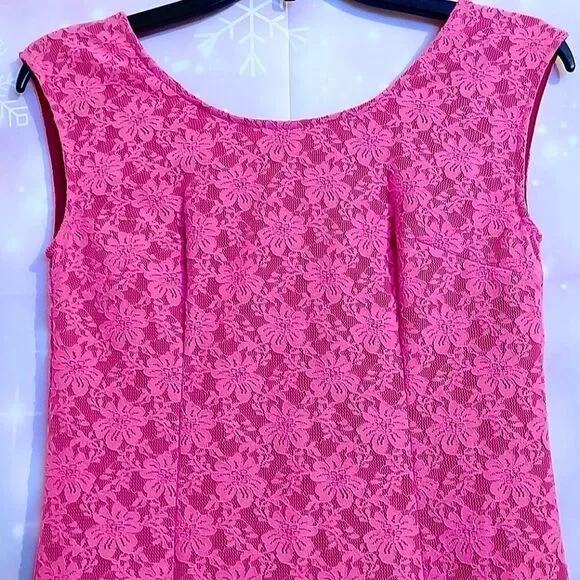 FOREVER 21 PINK LACE FULLY LINED LOW BACK GOING OUT DRESS WOMEN'S SIZE S - Picture 2 of 6